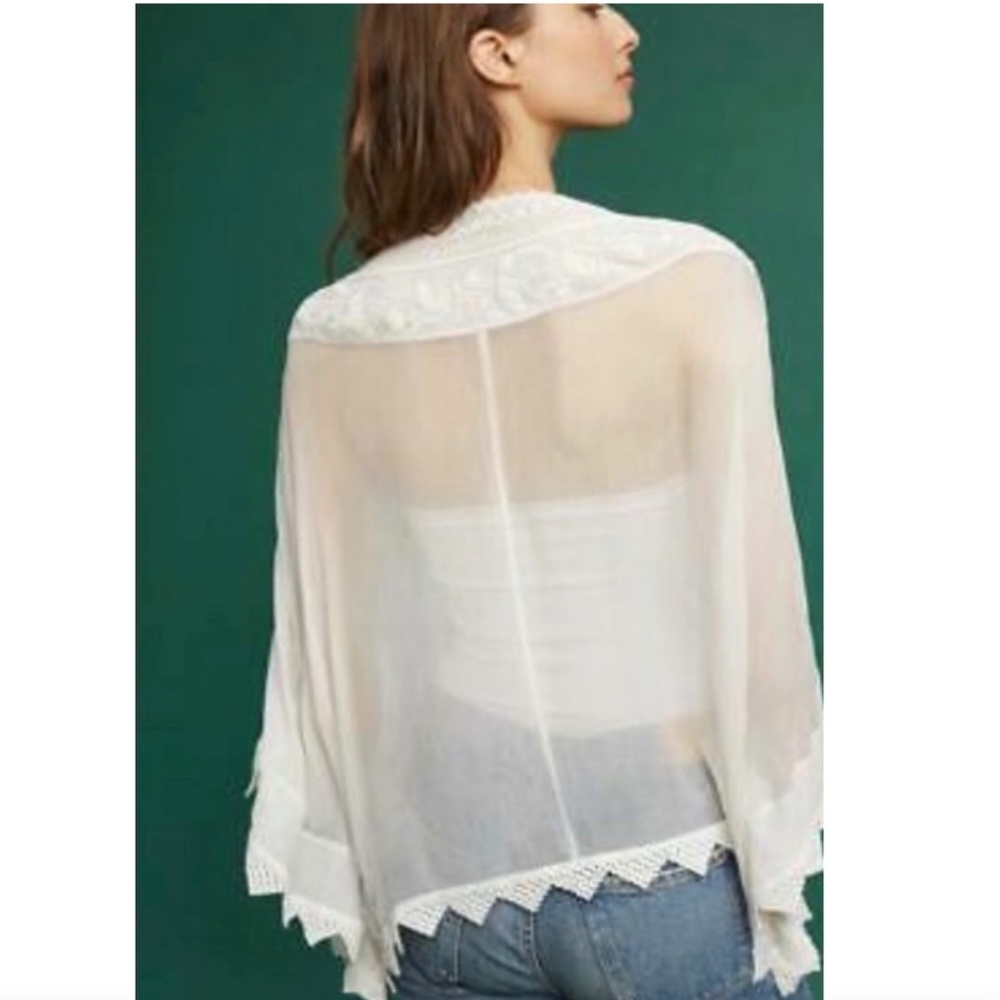 Anthropologie Maeve Neriah White Top kimono - Picture 7 of 7